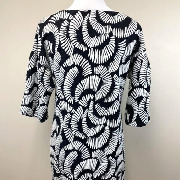 Maeve L Petite LP Windfall Tunic Mini Dress Black White Textured - Picture 3 of 6